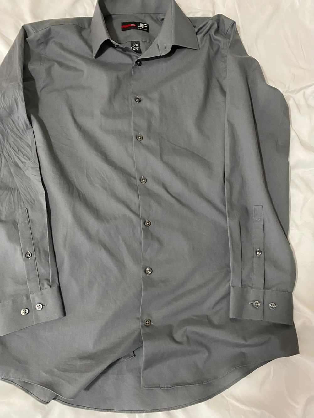 JF J. Ferrar Collection Men's Grey Long-Sleeve Dress Shirt